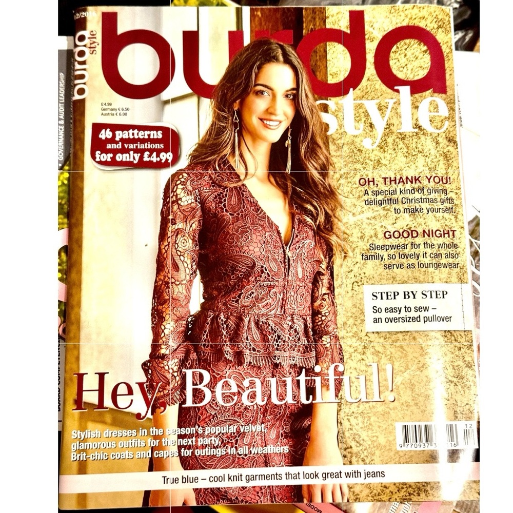 NEW Burda Style Magazine / 46+ Patterns + variations / December 2016